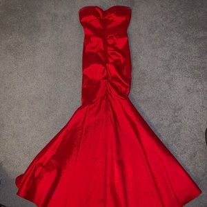 Red Strapless Mermaid Dress